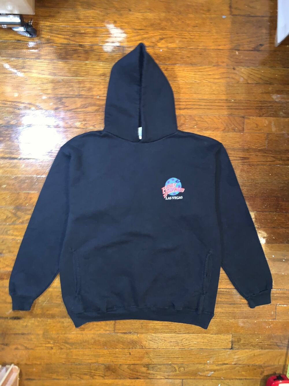 Planet Hollywood Las Vegas Hoodie Mens XL Black Made in USA Heavyweight - Picture 1 of 9